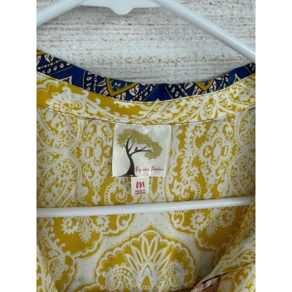 Fig & Flower Boho Print Slip Lined Button Down Sh… - image 4